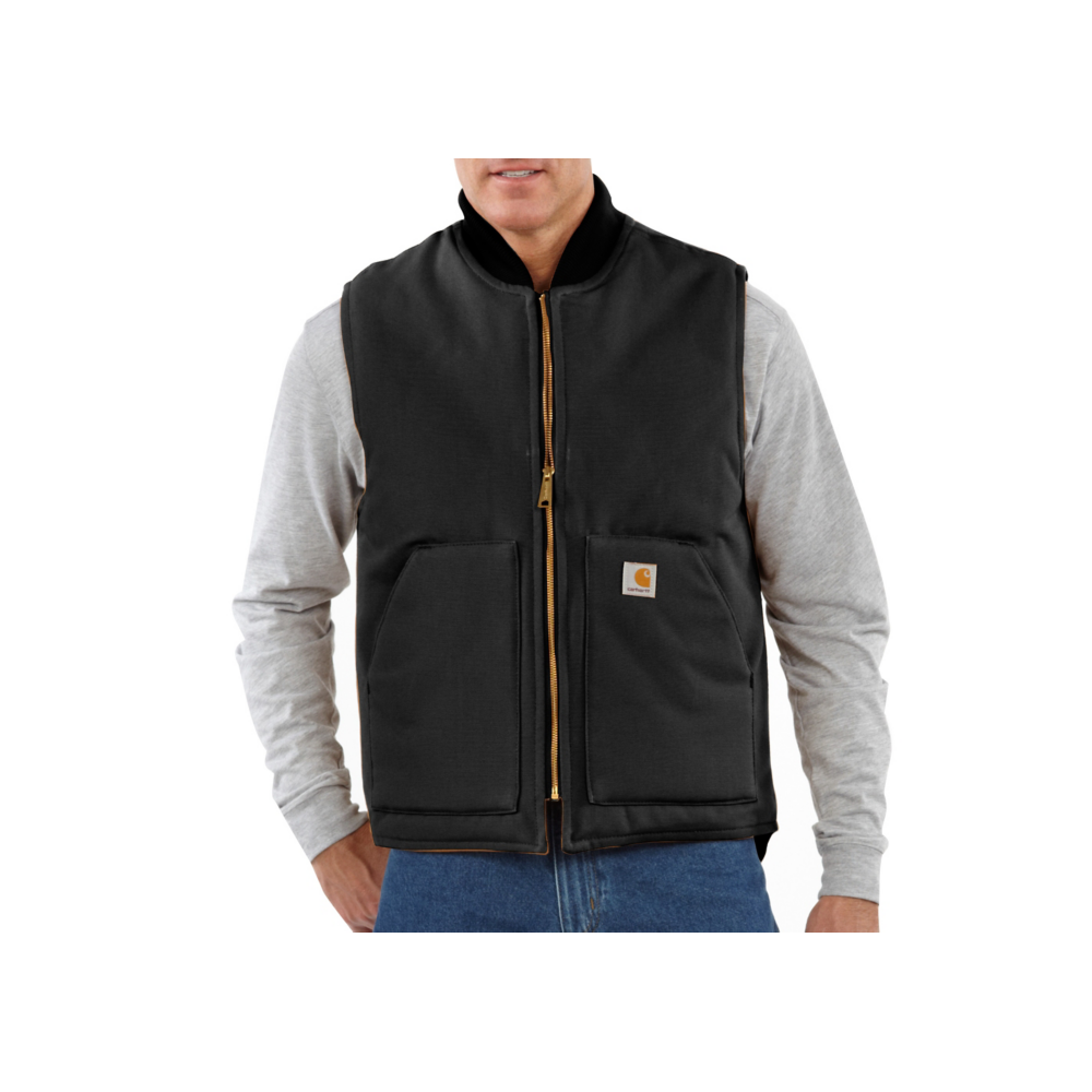 RELAXED FIT FIRM DUCK INSULATED RIB COLLAR VEST