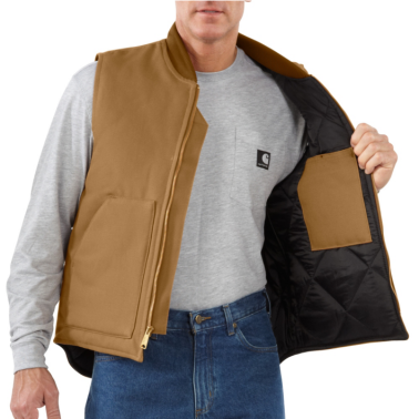 RELAXED FIT FIRM DUCK INSULATED RIB COLLAR VEST