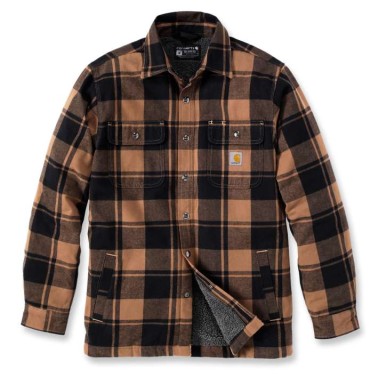 RELAXED FIT HEAVYWEIGHT FLANNEL SHERPA-LINED SHIRT JAC