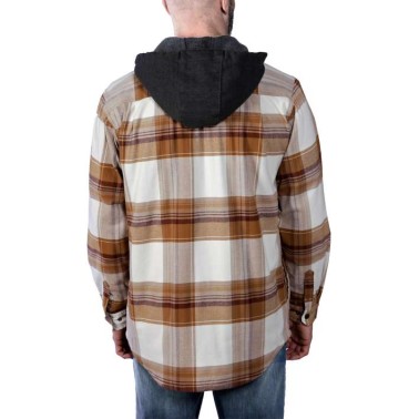 RUGGED FLEX™ RELAXED FIT FLANNEL FLEECE LINED HOODED SHIRT JAC