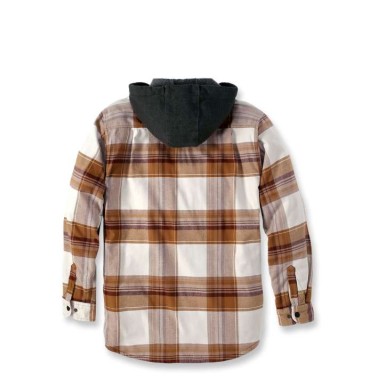 RUGGED FLEX™ RELAXED FIT FLANNEL FLEECE LINED HOODED SHIRT JAC