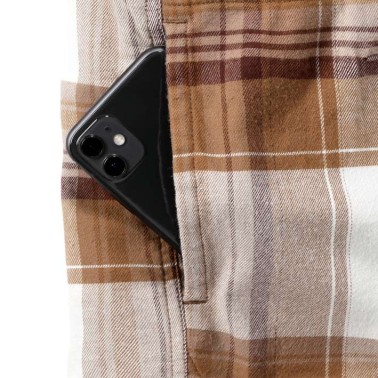 RUGGED FLEX™ RELAXED FIT FLANNEL FLEECE LINED HOODED SHIRT JAC