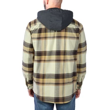 RUGGED FLEX™ RELAXED FIT FLANNEL FLEECE LINED HOODED SHIRT JAC