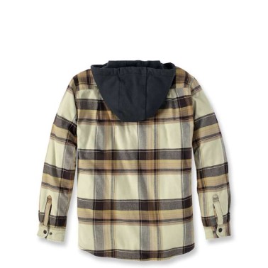 RUGGED FLEX™ RELAXED FIT FLANNEL FLEECE LINED HOODED SHIRT JAC