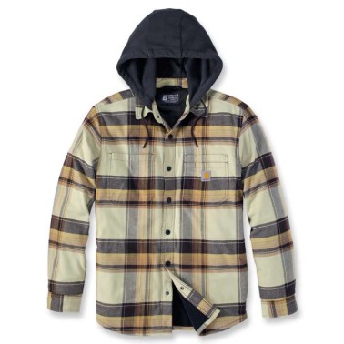 RUGGED FLEX™ RELAXED FIT FLANNEL FLEECE LINED HOODED SHIRT JAC