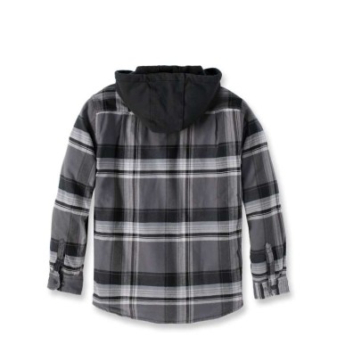 RUGGED FLEX™ RELAXED FIT FLANNEL FLEECE LINED HOODED SHIRT JAC