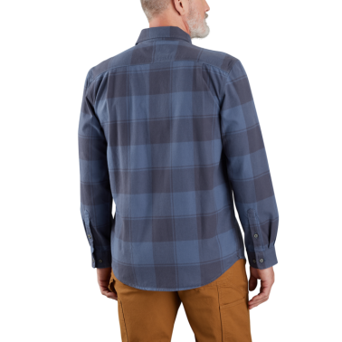 LOOSE FIT HEAVYWEIGHT FLANNEL LONG-SLEEVE PLAID SHIRT