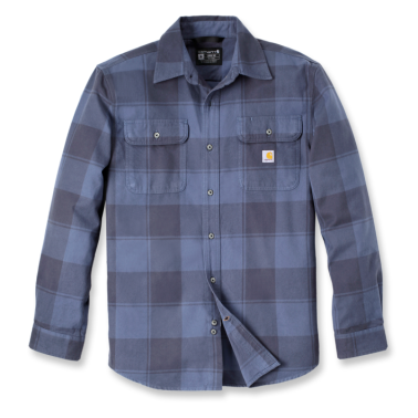 LOOSE FIT HEAVYWEIGHT FLANNEL LONG-SLEEVE PLAID SHIRT