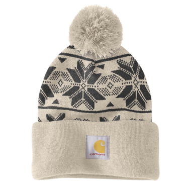 KNIT POM JACQUARD BEANIE