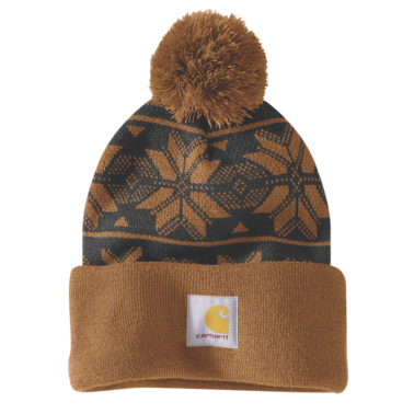 KNIT POM JACQUARD BEANIE