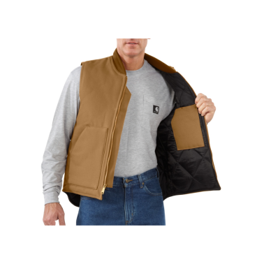 RELAXED FIT FIRM DUCK INSULATED RIB COLLAR VEST ( V01 )