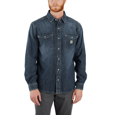 MONTANA RELAXED FIT MIDWEIGHT DENIM LONG-SLEEVE SNAP FRONT SHIRT