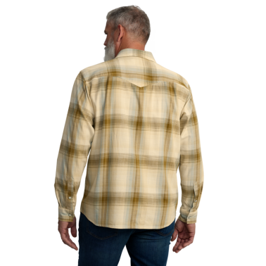 MONTANA RUGGED FLEX RELAXED FIT LIGHTWEIGHT LONG-SLEEVE SNAP-FRONT PLAID SHIRT