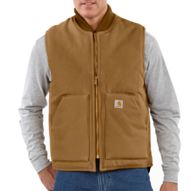 RELAXED FIT FIRM DUCK INSULATED RIB COLLAR VEST ( V01 )