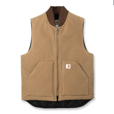 RELAXED FIT FIRM DUCK INSULATED RIB COLLAR VEST ( V01 )