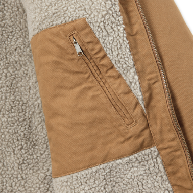 RELAXED FIT WASHED DUCK SHERPA LINED JACKET